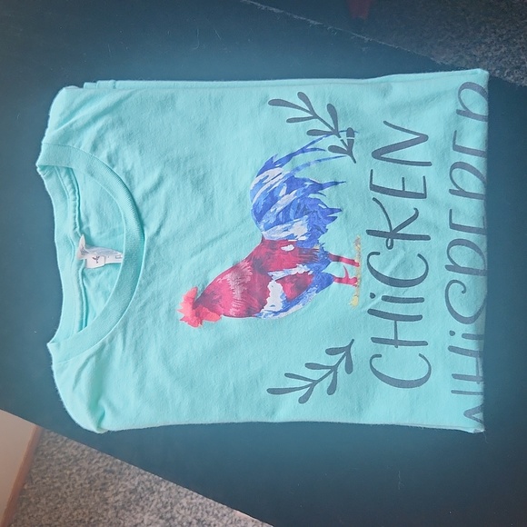 Chicken Whisperer t-shirt โ LG โ Mint Green color โ Rooster โ 100% preshrunk cot - Picture 11 of 11